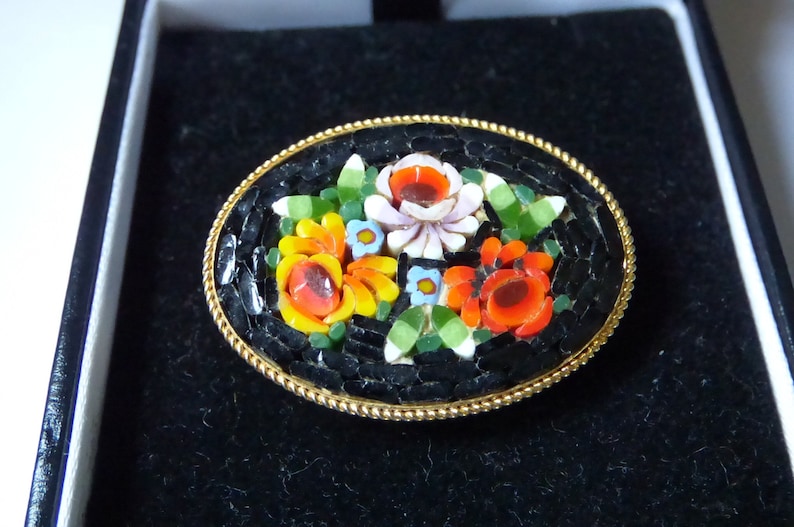 Micro Mosiac Statement Brooch Pin
