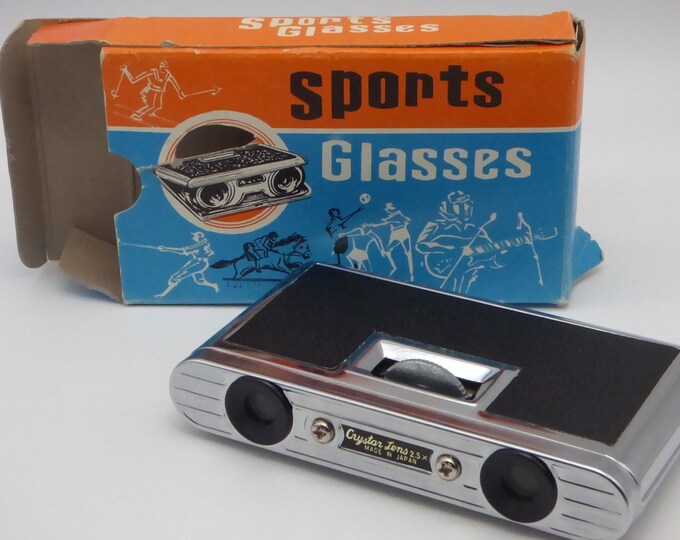 Vintage Folding Opera Glasses 2.5 X Crystar Lens Binocular Made in