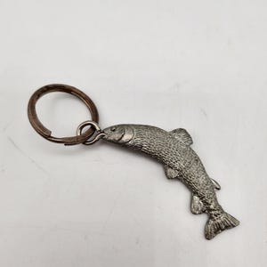 Vintage Zinn Lachs Schlüsselanhänger - Schlüsselanhänger - Scottish Geschenk