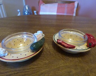 Zwei Ausgefallene Wunderschöne Handgemalte Vintage Teller - Geschenkidee