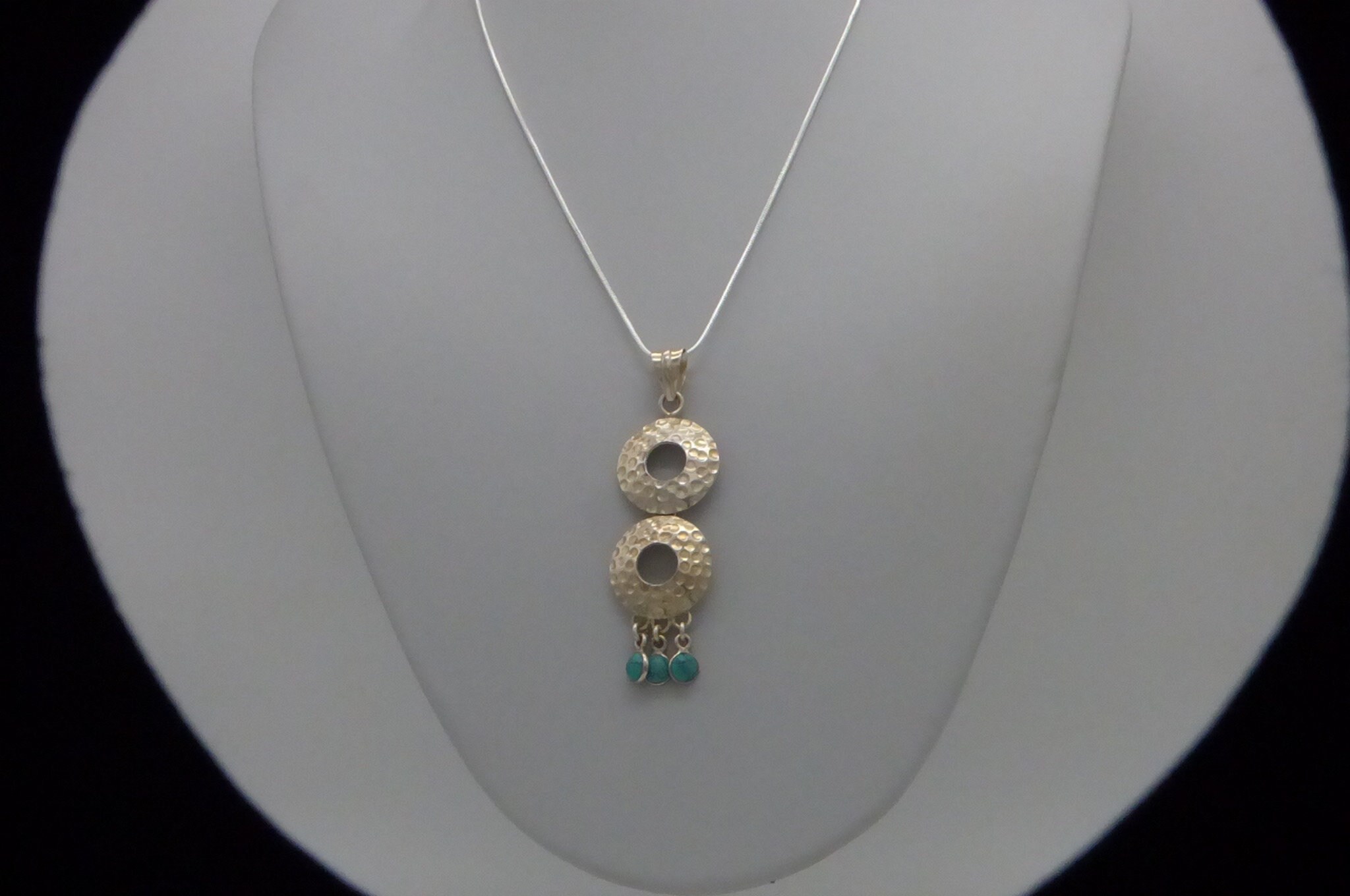 Collier Turquoise Argent 925 Plaqué Or Poinçonné - Pendentif Goutte - Neuf Avec étiquettes