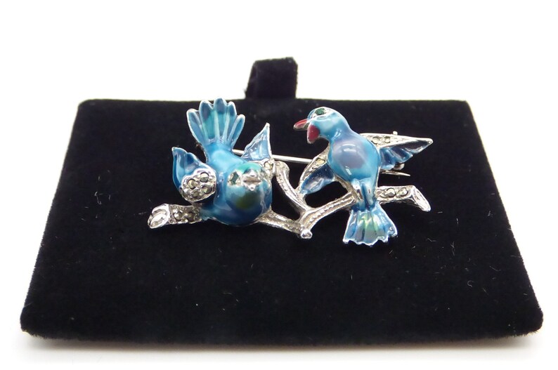 Statement Enamel Love Birds for someone special.