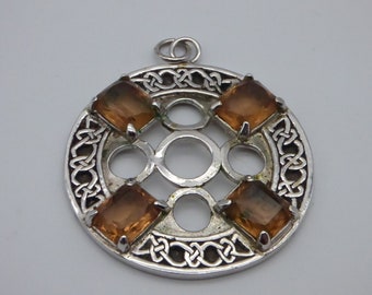 Large Scottish Pendant in Silvertone made in Scotland, Scottish Gift