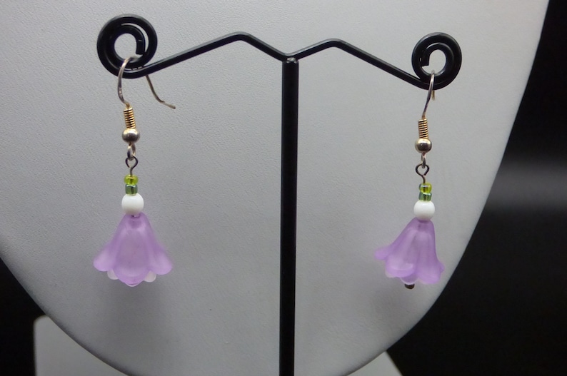 Purple Flower Pierced Earrings