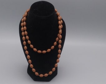1970s Brown Plastic Beaded Necklace