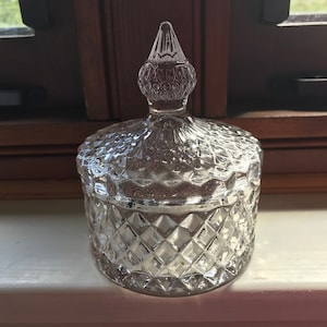Vintage Glass Trinket Dish, Candle Light Holder, Gift Idea