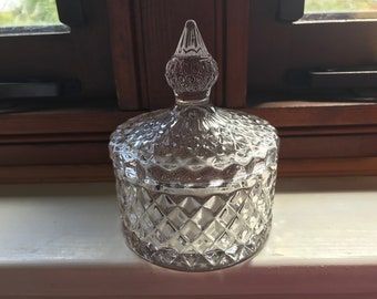 Vintage Glass Trinket Dish, Candle Light Holder, Gift Idea