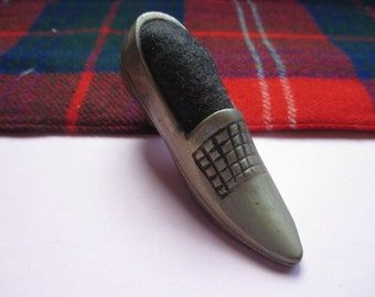 Silvertone Shoe Pin Cushion