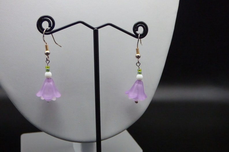 Purple Flower Pierced Earrings