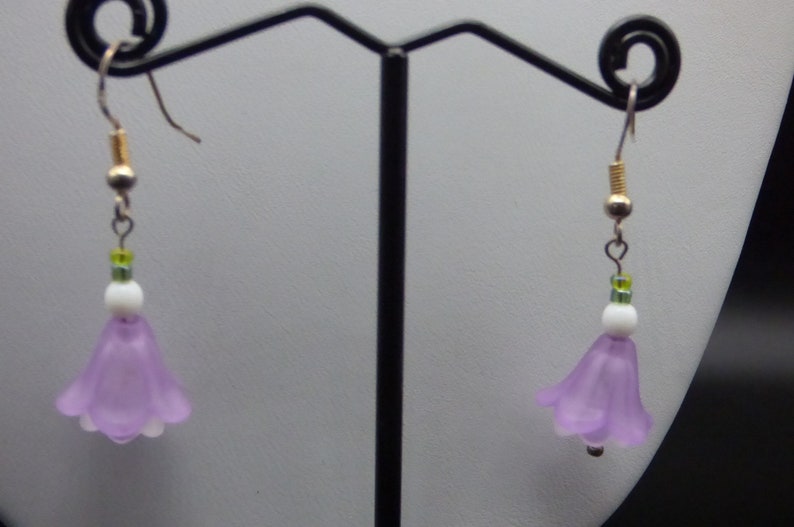 Purple Flower Pierced Earrings