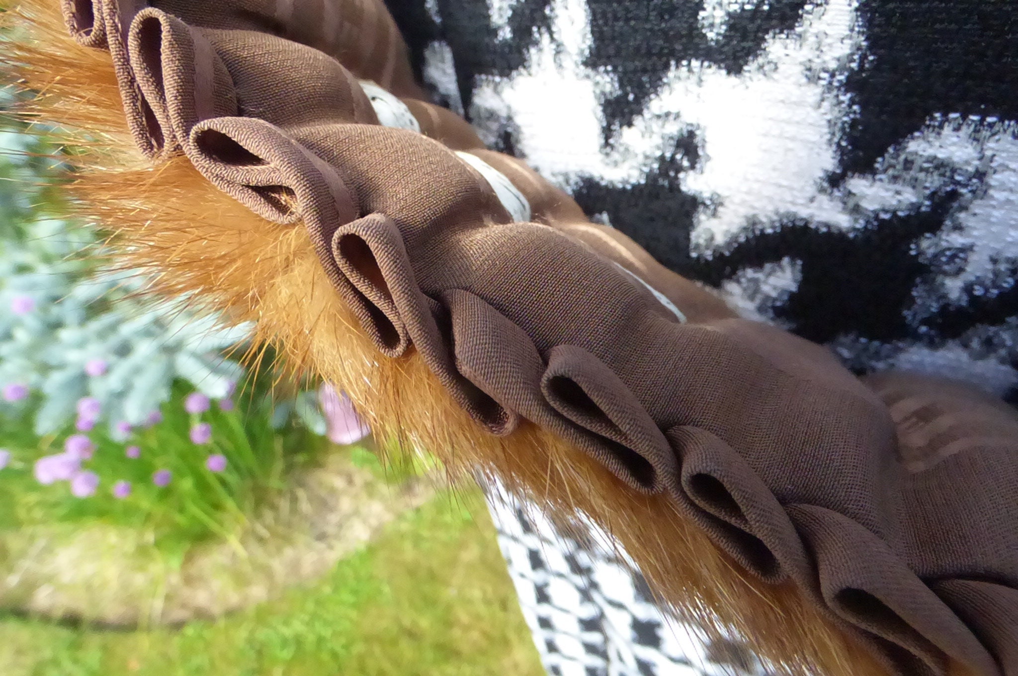 小物 shaggy design long stole Genuine Fox Fur Stole, Shoulder Wrap Scarf Boa Stole With