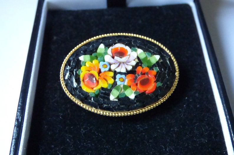 Micro Mosiac Statement Brooch Pin