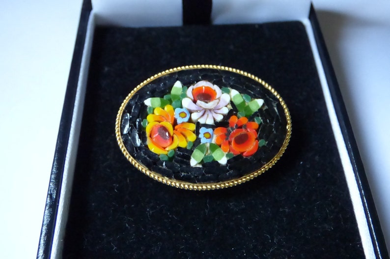 Micro Mosiac Statement Brooch Pin