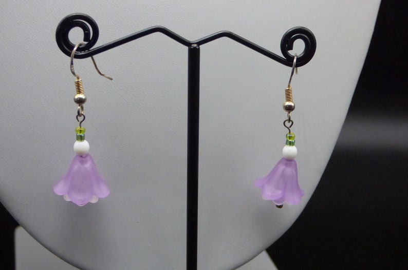 Purple Flower Pierced Earrings