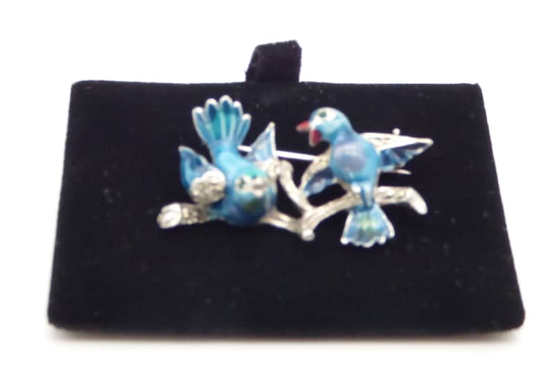Statement Enamel Love Birds for someone special.