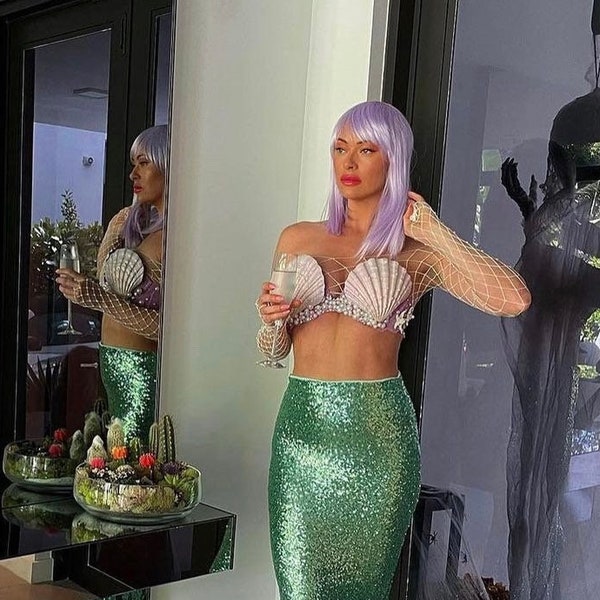 Kylie Mermaid Halloween Costume Bra Only Real Seashells