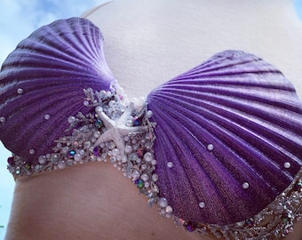The Little Mermaid Inspired Halloween Costume Bra / Swimmable- Made to Order