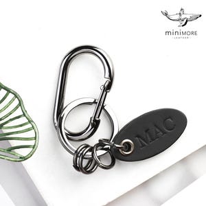 Personalized name tag mini carabiner keychain | Keyring carabiner | Key fob gift for him her