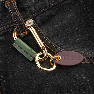 Porte-clés mousqueton passant pour ceinture en cuir personnalisé | Porte-clés personnalisé | Porte-clés clip EDC