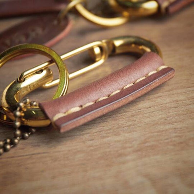 Solid Brass Carabiner Clasp with Leather Wrapped Brass Etsy