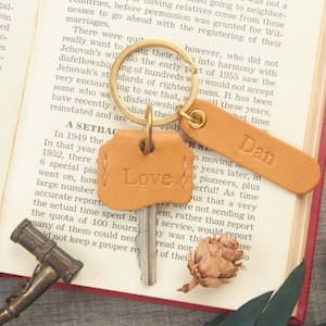 Personalize Engraved Leather Key Holder Keyring  | Leather Key Cover Keychain | Keyring - Key Cap