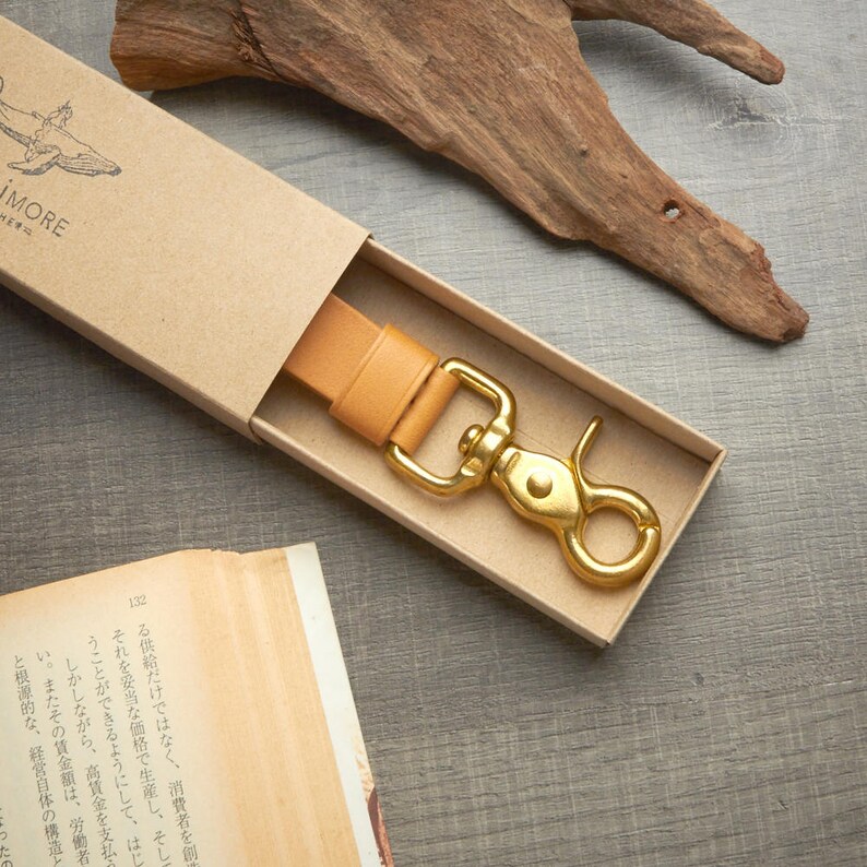Personalize Tan Leather Keychain BRASS belt loop key Etsy