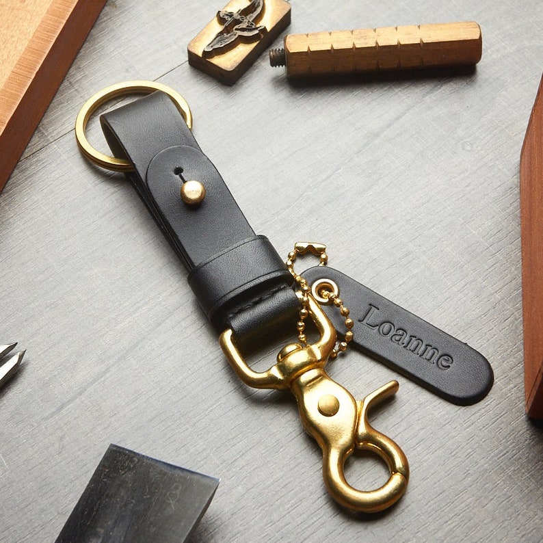 Handmade Leather Key Fob BRASS belt loop Key Landyard Etsy