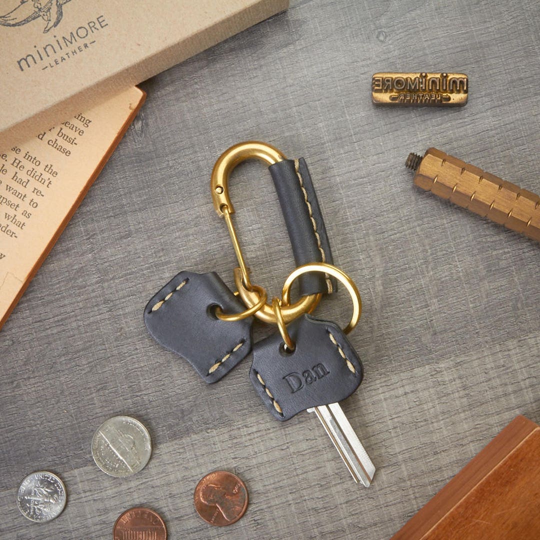 Leather Key Loop Belt Carabiner Clasp With Key Covers Key Etsy