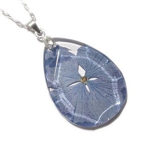Hydrangea Dream Necklace 7 - Hydrangea- Faceted Resin Necklace - Real Dried Flowers - Nature Jewelry - Valenwood Vixen - Ready to Ship