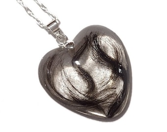 HEART Hair Keepsake Necklace - Handmade Jewelry - Baby Hair - Pet Fur - Hair Locket - Mothers - Memorial Necklace - ValenwoodVixen