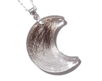 MAAN aangepaste haar medaillon hars aandenken hanger - babyhaar - dierenhaar aandenken - moeders ketting - gepersonaliseerde Memorial ValenwoodVixen