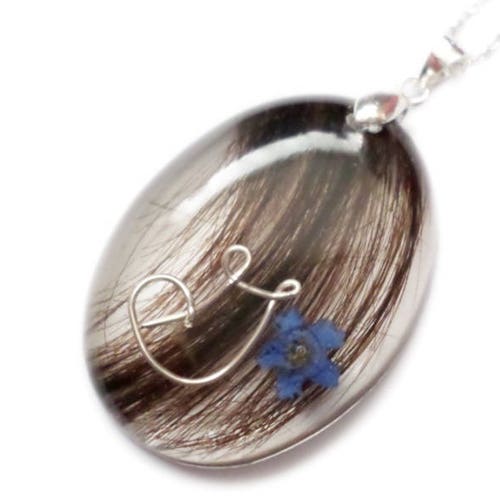 LARGE OVAL Custom Hair Locket Resin Keepsake Pendant Baby Etsy