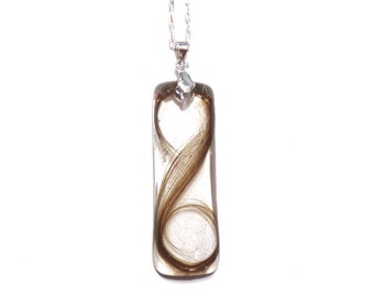 Bar Hair or Fur Memorial Necklace | Handmade Keepsake Jewelry | ValenwoodVixen