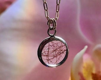 Tiny Hair Keepsake Necklace: Sterling Silver Pet Memorial Jewelry