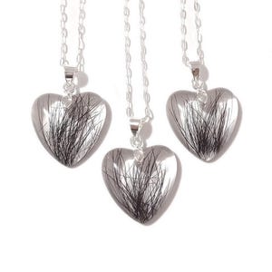 SMALL HEART Personalized Hair Keepsake Necklace- Handmade Jewelry - Mothers - Memorial - Pet Hair Locket - Ash - ValenwoodVixen