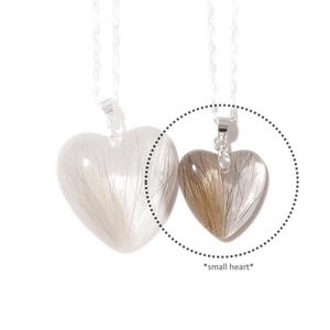 SMALL HEART Personalized Hair Keepsake Necklace - Handmade Jewelry - Mothers - Memorial - Pet Hair Locket - Ash - ValenwoodVixen