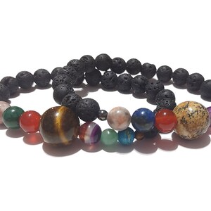 2023 Picture Jasper Space Bracelet Spacelet Solar System Planets & Lava Rock Solar System Bracelet Valenwood Vixen Ready to Ship image 9