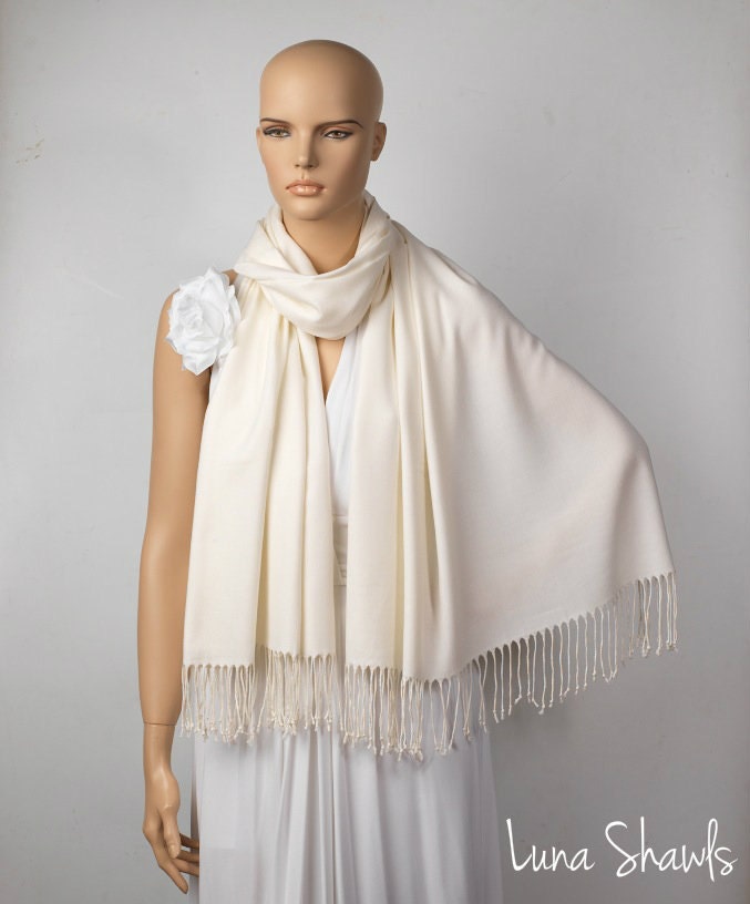 Ivory Shawl Wedding Shawl Cream Pashmina ivory Bridesmaid Etsy