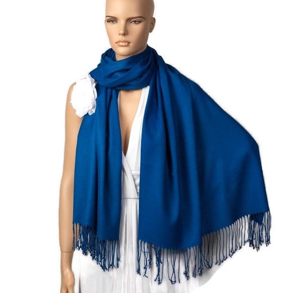 Royal Blue Shawl, Wedding Shawl, Dark Blue Pashmina,Bridesmaid Shawl,Bridesmaid Gift, Wedding Favor, Bridal Wrap, Solid Color, Wedding Scarf