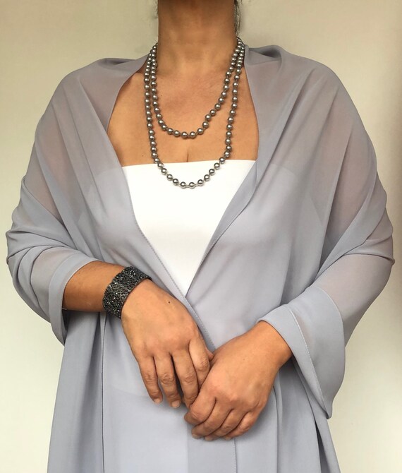 silver chiffon shawl