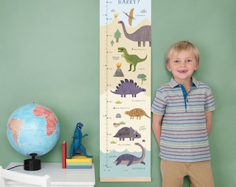 Personalised Dinosaur Landscape Height Chart