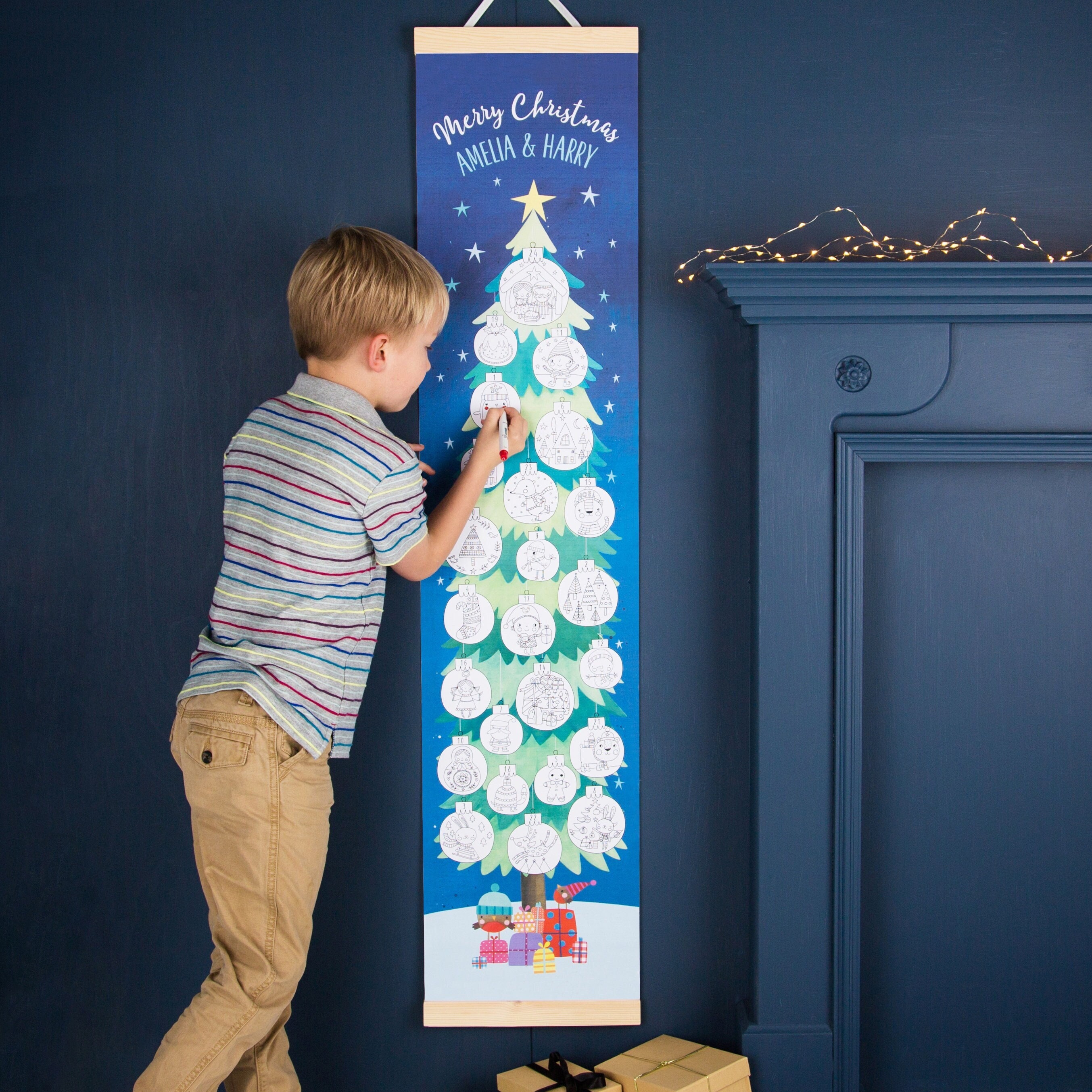 Calendrier de L'avent Personnalisé en Toile à Colorier