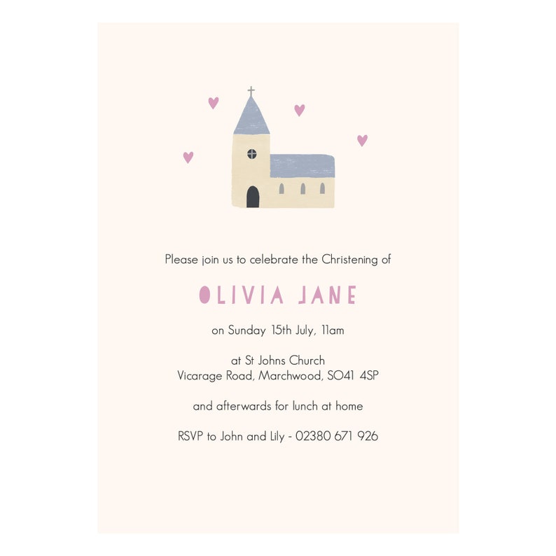 Personalised Christening Invitations Etsy
