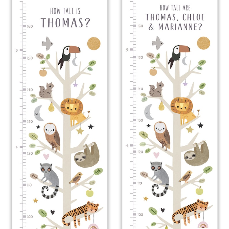 Personalised Animal Tree Height Chart image 5