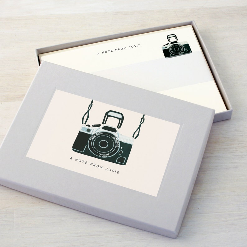 Personalised Camera Notecards Writing Set