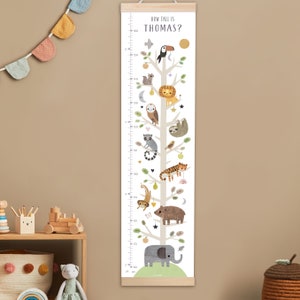 Personalised Animal Tree Height Chart image 1