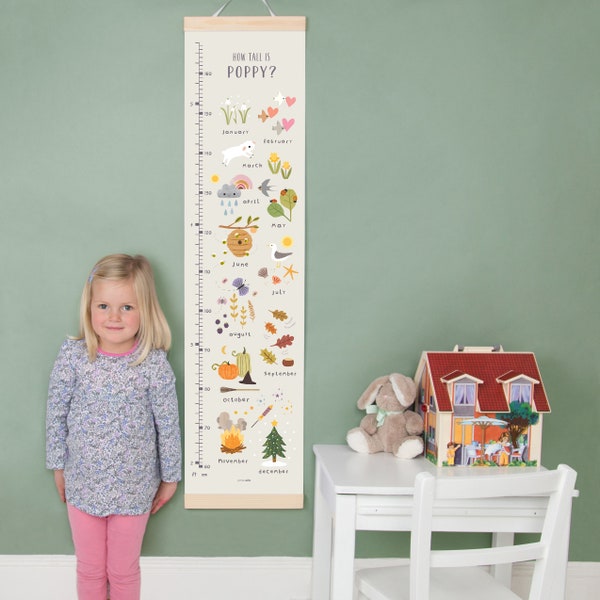 Personalised Months of the Year Height Chart