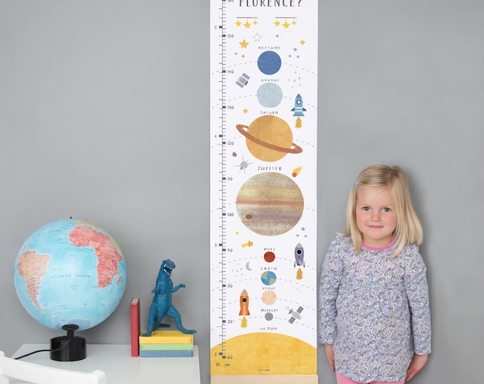 Personalised Solar System Height / Growth Chart - Children's Wall Art