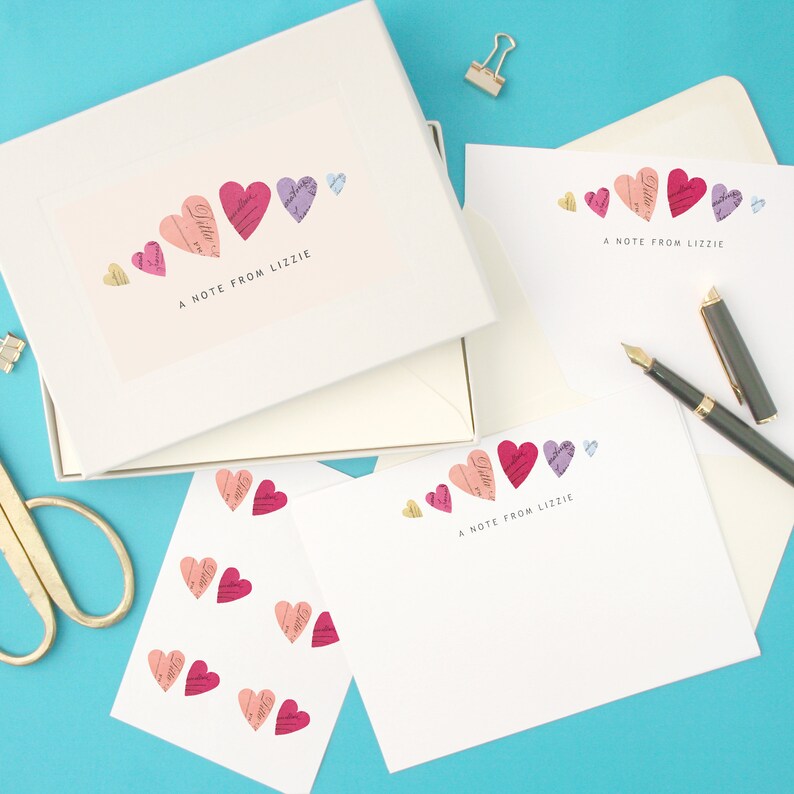 Personalised Hearts Writing Set