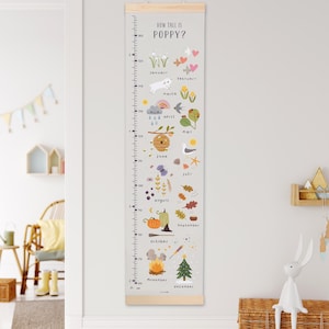 Personalised Months of the Year Height / Growth Chart - Children's Wall Art